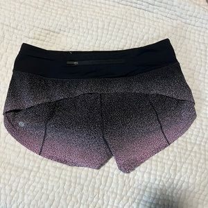 Lululemon Speed Up Short *rare color* black with pink gradient speckles